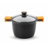 Pot with Glass Lid BRA Braisogona_A273903 Black Black/Orange Wood Aluminium Plastic Cast aluminium Ø 20 cm (1 Unit)