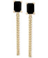 ფოტო #3 პროდუქტის Onyx Chain Drop Earrings in 14k Gold-Plated Sterling Silver