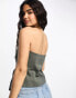 Urban Revivo bandeau corset shirt in grey