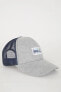 Erkek Etiket Baskılı Beyzbol Basketbol Şapkası B8027AX24SM