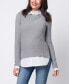ფოტო #4 პროდუქტის Women's Mock Shirt Cotton Mix Maternity and Nursing Sweater