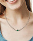 Фото #3 товара Lab-Grown Emerald Curb Link Collar Necklace (7/8 ct. t.w.) in Sterling Silver