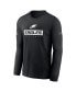 Фото #3 товара Men's Black Philadelphia Eagles Sideline Performance Long Sleeve T-Shirt