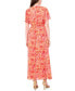 Women's Printed Flutter-Sleeve Smocked-Waist Maxi Dress