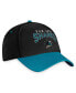 Фото #3 товара Men's Black, Teal San Jose Sharks Fundamental 2-Tone Flex Hat