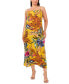Фото #1 товара Plus Size Floral-Print Square-Neck Maxi Dress