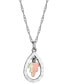 Teardrop Pendant 18" Necklace in Sterling Silver with 12K Rose and Green Gold