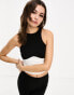 ASOS DESIGN tank top with colour block detail in black and white