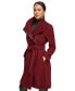 Фото #3 товара Women's Asymmetrical Belted Funnel-Neck Wool Blend Coat