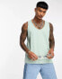 Фото #2 товара ASOS DESIGN relaxed vest with scoop neck in light green texture