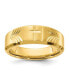Stainless Steel Yellow plated Diamond-cut Cross 8mm Band Ring