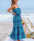 ფოტო #4 პროდუქტის Women's Ruffled Tiered Maxi Tube Beach Dress
