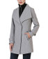 ფოტო #3 პროდუქტის Women's Jane Asymmetric Zipper Boucle Wool Coat with Removable Bib