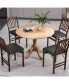 Wooden Dining Table with Round Tabletop and Curved Trestle Legs