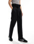 Фото #2 товара ASOS DESIGN smart wide leg paperbag trousers in black