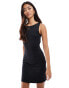 Stradivarius STR open back mini dress in black