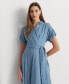 ფოტო #4 პროდუქტის Women's Polka-Dot Belted Crepe Dress