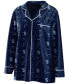 ფოტო #2 პროდუქტის Women's Deep Sea Blue Seattle Kraken Long Sleeve Button-Up Shirt and Pants Sleep Set