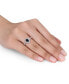 ფოტო #2 პროდუქტის Black Diamond (1 ct. t.w.) & White Diamond (1/4 ct. t.w.) Pear-Cut Halo Engagement Ring in 14k White Gold