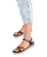 ფოტო #6 პროდუქტის Women's Cross Strap Sandals, Black With Brown Accent