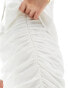 Kaiia textured ruched side split maxi skirt co-ord in white Белый, 40 - фото #5