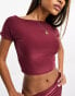 Фото #4 товара Kaiia slinky low back top co-ord in burgundy