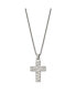 Фото #2 товара Chisel brushed Polished Cross Pendant on a Box Chain Necklace