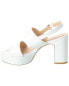 Stuart Weitzman Ono Croc-Embossed Leather Platform Sandal Women's White 8.5