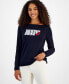 ფოტო #1 პროდუქტის Women's Love Boat Neck Long-Sleeve Sweater