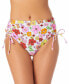 Фото #1 товара California Waves 282123 Juniors' Printed Cinch-Side Bikini Bottoms, Size MD