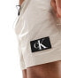 Фото #3 товара Calvin Klein monogram nylon medium drawstring swim short in beige