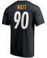 Фото #3 товара Men's T.J. Watt Black Pittsburgh Steelers Player Icon Name and Number T-shirt