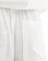 ASOS DESIGN Petite pull on culotte with linen in white