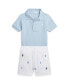 ფოტო #1 პროდუქტის Baby Boys Mesh Polo Shirt and Short Set