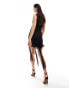 Фото #2 товара Vero Moda mesh mini dress with frill hem in black