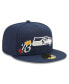 ფოტო #1 პროდუქტის Men's College Navy Seattle Seahawks Crown Super Bowl XLVIII Champions 59FIFTY Fitted Hat