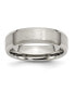 ფოტო #1 პროდუქტის Titanium Brushed Beveled Edge Wedding Band Ring