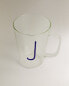 Borosilicate mug with initial j