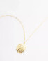 Фото #2 товара Orelia gold plated molten shell medallion necklace in pale gold