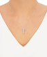 Фото #6 товара Macy's 241 WEAR IT BOTH WAYS Diamond Cross Pendant Necklace (1/2 ct. t.w.) in 14k White Or Yellow Gold