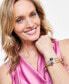 Фото #2 товара Gold-Tone 3-Pc. Set Multicolor Crystal & Stone Bangle Bracelets, Created for Macy's