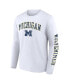 Фото #2 товара Men's White Michigan Wolverines Distressed Arch Over Logo Long Sleeve T-shirt