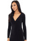 ფოტო #8 პროდუქტის Women's Long-Sleeve Draped Contrast-Slit Dress