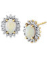 ფოტო #1 პროდუქტის Opal (5/8 ct. t.w.) & Diamond (1/4 ct. t.w.) Halo Stud Earrings in 14k Gold