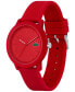 ფოტო #2 პროდუქტის Men's L.12.12 Red Silicone Strap Watch 42mm