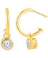 ფოტო #1 პროდუქტის Diamond Bezel Dangle Hoop Earrings (1/2 ct. t.w.) in 14k Gold