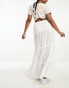 ASOS DESIGN tiered maxi skirt in textured white