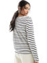 & Other Stories long sleeve top in navy and cream stripes