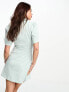 Urban Revivo button front shirt dress in light green check