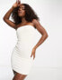 Фото #4 товара Miss Selfridge textured bandeau dress in cream